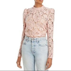 Wayf small pink see thru floral shirt 1095